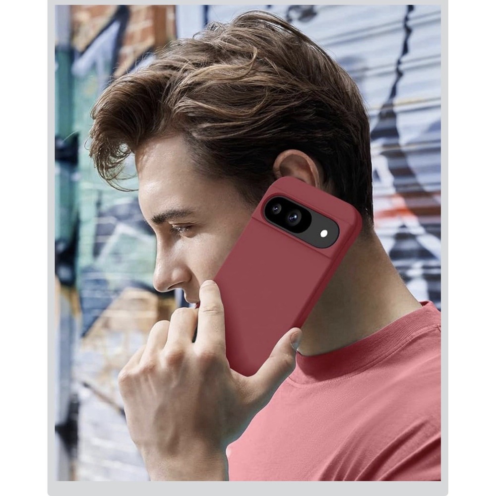 D0058-Google Pixel 9 & 9 Pro Case Shockproof Silicone Cover Rose Red Slim Fit - Picture 9 of 9